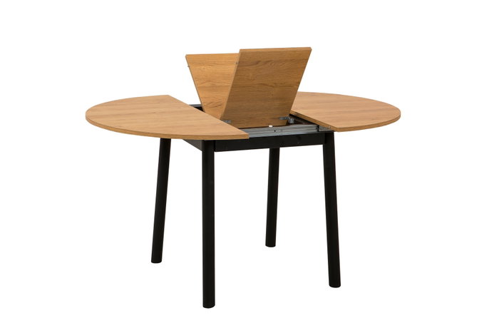 Hanah Home Mesa de Comedor Extensible Oliver - Roble y Negro Hanah Home Mesa de Comedor Extensible Oliver - Roble y Negro